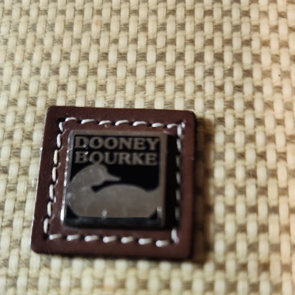 Dooney & Bourke Woven Tan and Brown Clutch